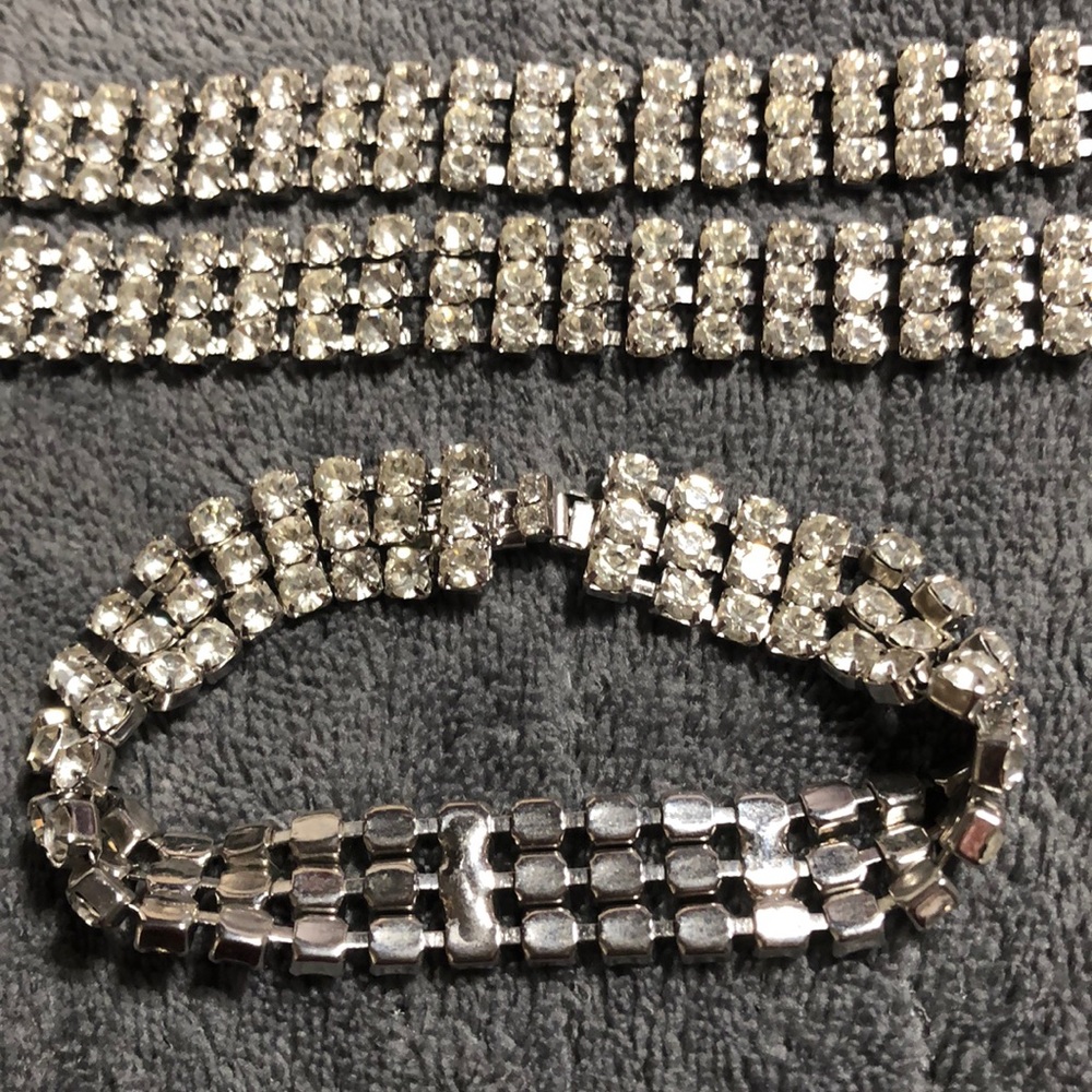 VINTAGE (Set of 3) cubic zirconia stone bracelets.